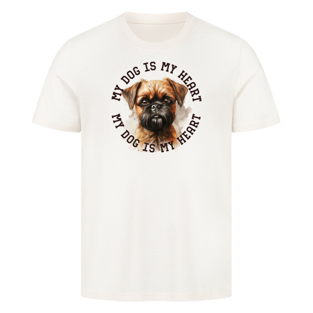 Premium T-Shirt "Brüsseler Griffon HEART" Natural Raw – hunde-shirt.de