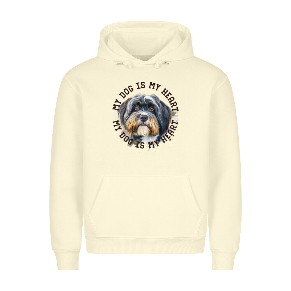 Premium Hoodie "Tibet Terrier HEART" Beige – hunde-shirt.de