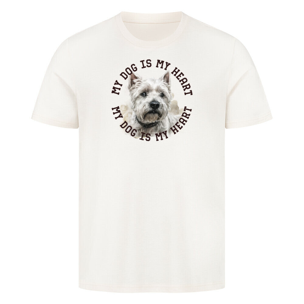 Premium T-Shirt "West Highland White Terrier HEART" Natural Raw – hunde-shirt.de