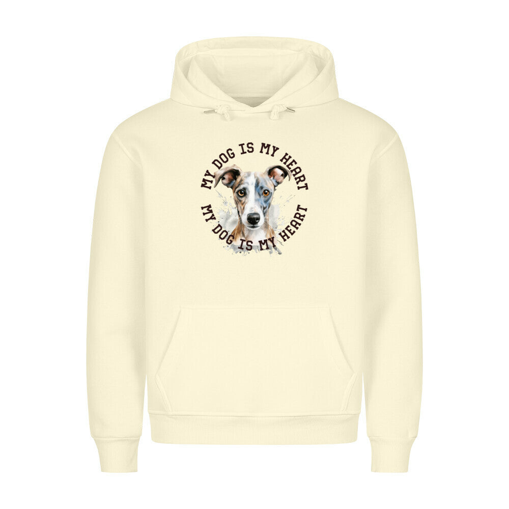 Premium Hoodie "Whippet HEART" Beige – hunde-shirt.de