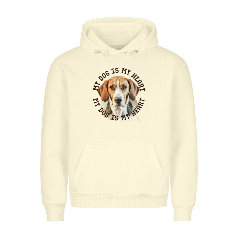 Premium Hoodie "American Foxhound HEART" Beige – hunde-shirt.de