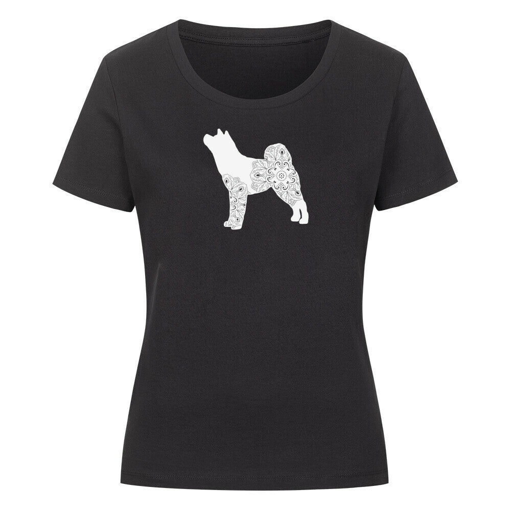 Premium Organic Damen-Shirt "Akita Inu pur" Schwarz – hunde-shirt.de