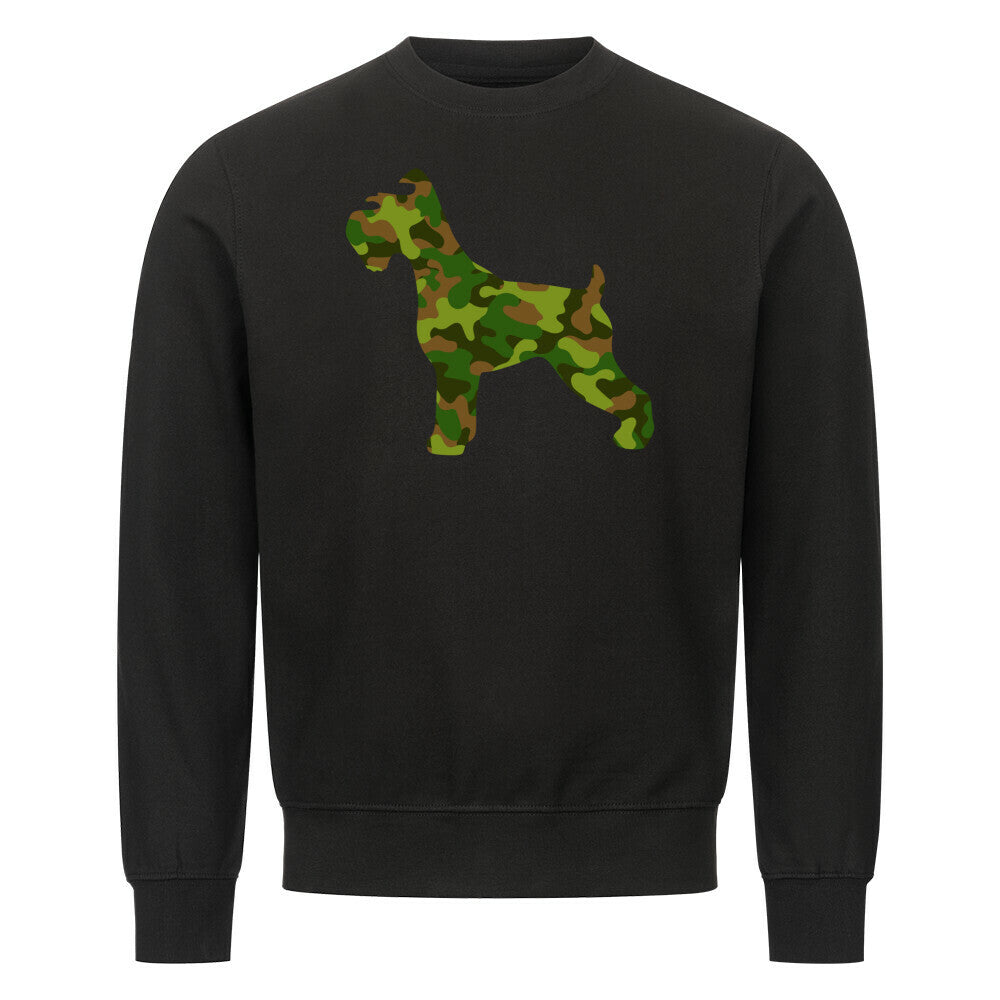 Premium Sweatshirt "Zwergschnauzer camo" Schwarz – hunde-shirt.de