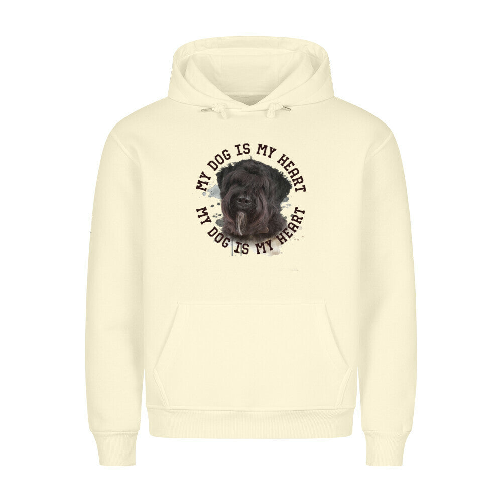 Premium Hoodie "Bouvier HEART" Beige – hunde-shirt.de