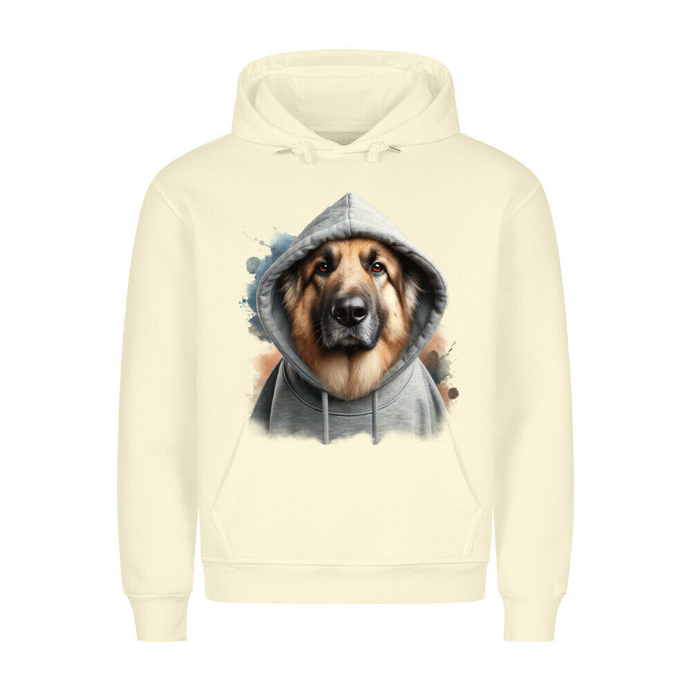 Premium Hoodie "Owtscharka Hooded" Beige – hunde-shirt.de