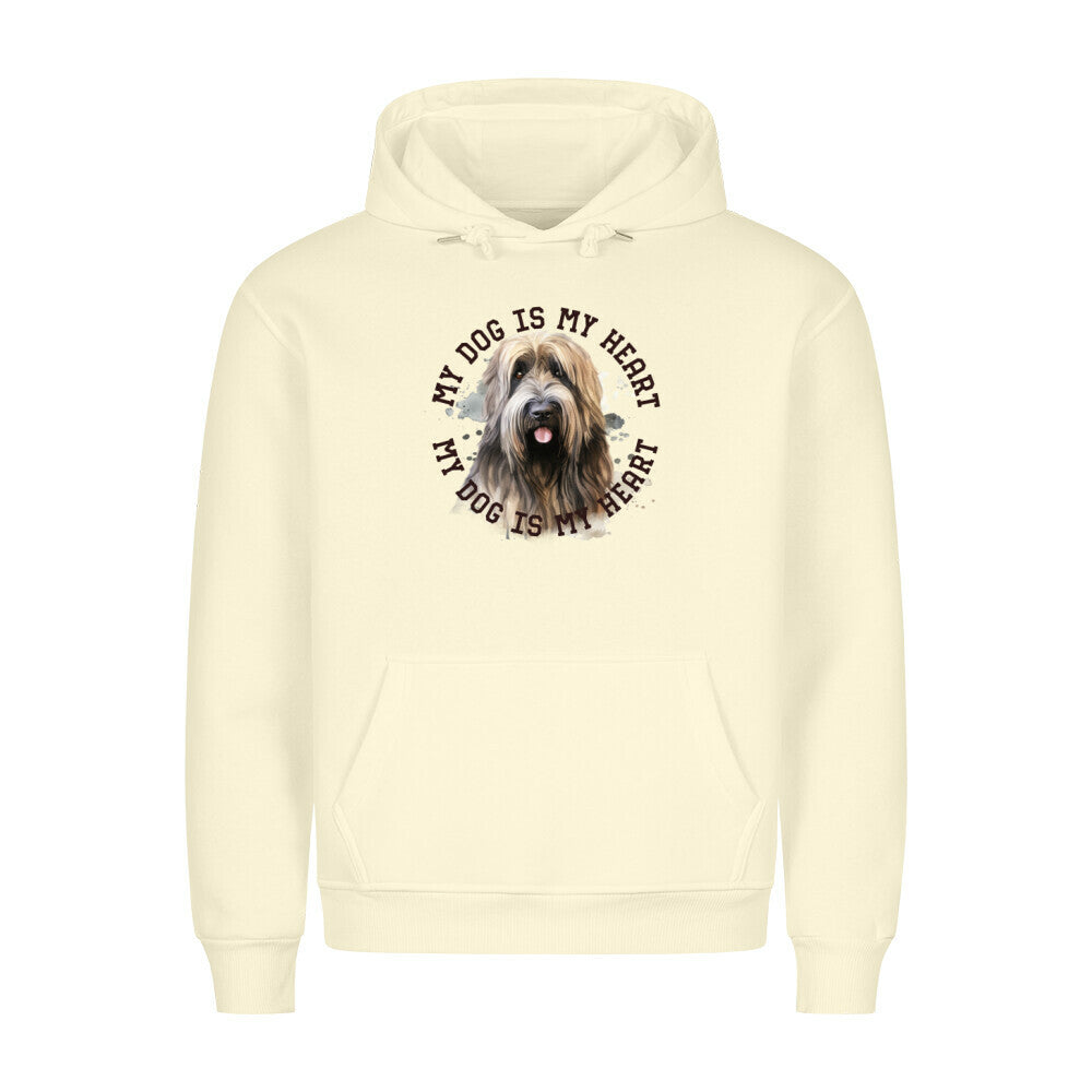 Premium Hoodie "Briard HEART" Beige – hunde-shirt.de
