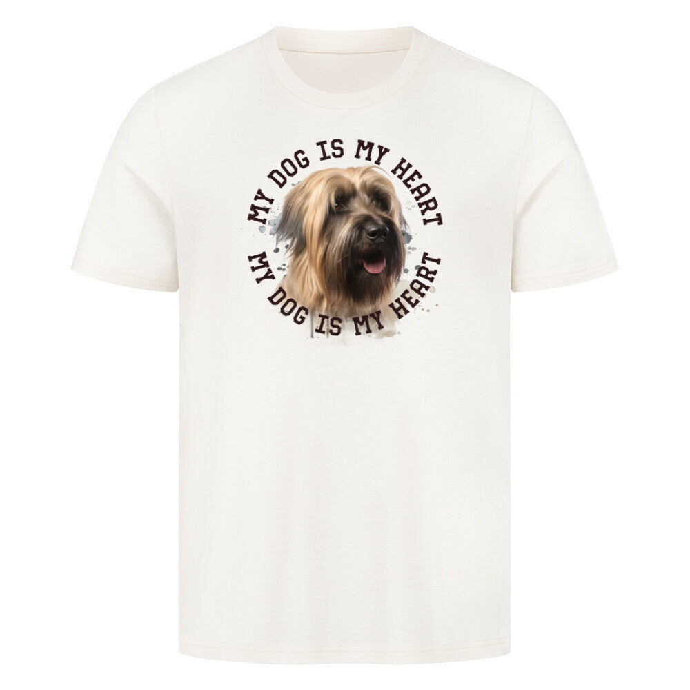 Premium T-Shirt "Briard HEART 2" Natural Raw – hunde-shirt.de