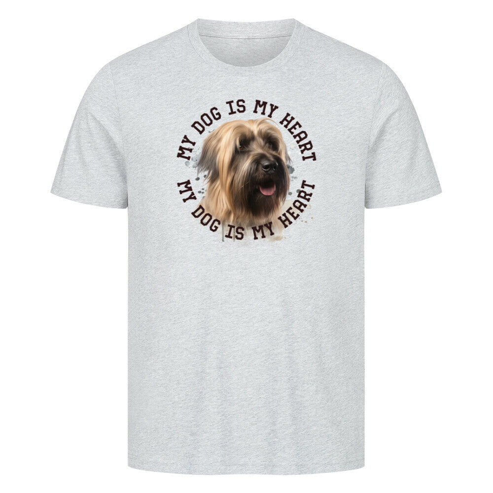 Premium T-Shirt "Briard HEART 2" Heather Grey – hunde-shirt.de