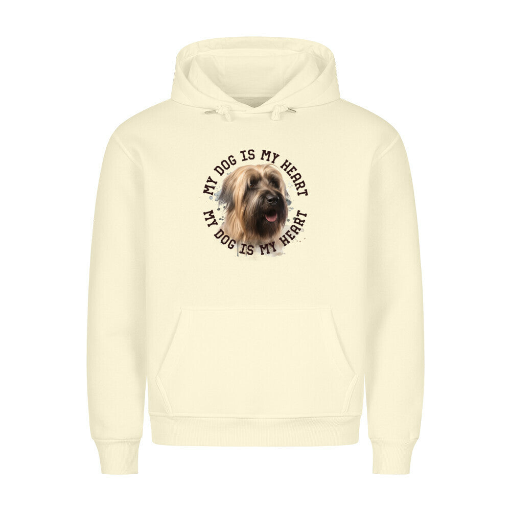 Premium Hoodie "Briard HEART 2" Beige – hunde-shirt.de