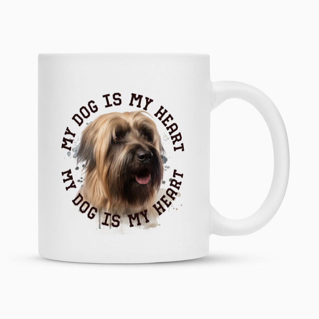 Tasse "Briard HEART 2" Weiß – hunde-shirt.de