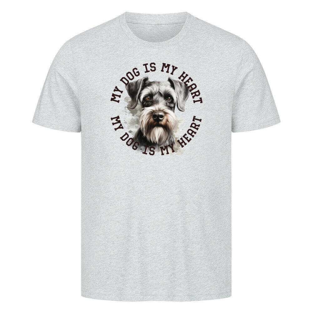 Premium T-Shirt Schnauzer HEART" Heather Grey – hunde-shirt.de