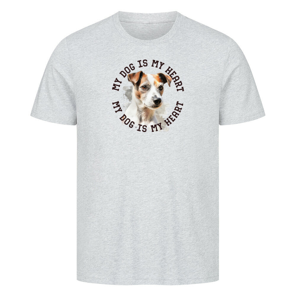 Premium T-Shirt "Parson Russell Terrier HEART" Heather Grey – hunde-shirt.de