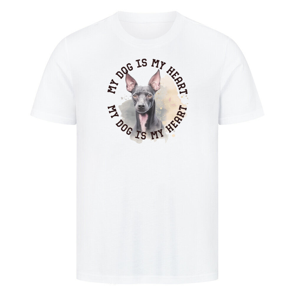 Premium T-Shirt "Xoloitzcuintle HEART" Weiß – hunde-shirt.de