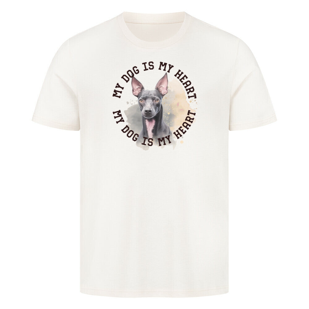 Premium T-Shirt "Xoloitzcuintle HEART" Natural Raw – hunde-shirt.de