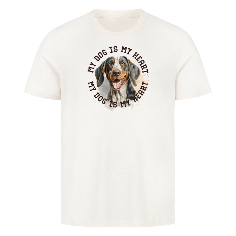 Premium T-Shirt "Coonhound bluetick HEART" Natural Raw – hunde-shirt.de