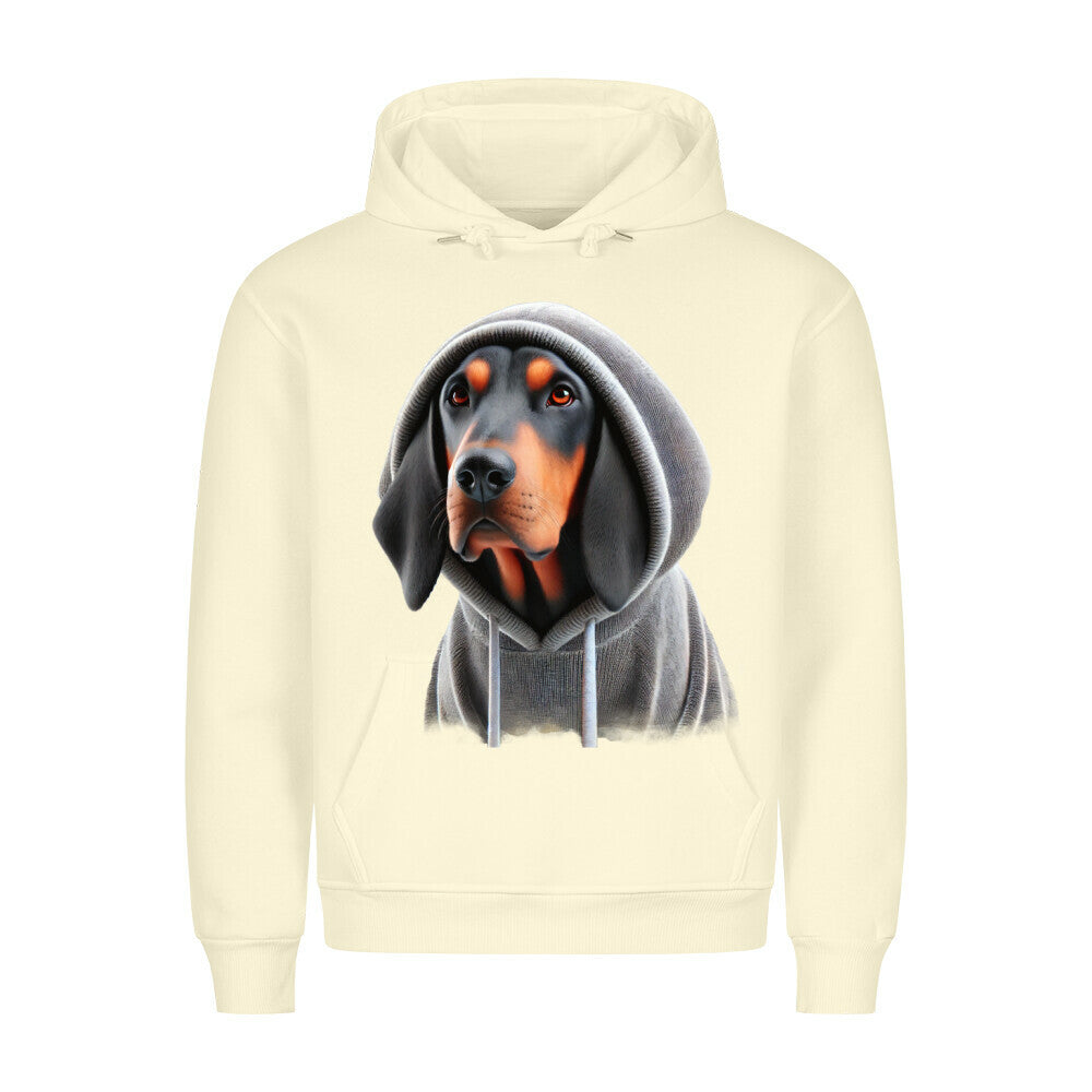 Premium Hoodie "Coonhound black and tan Hooded" Beige – hunde-shirt.de