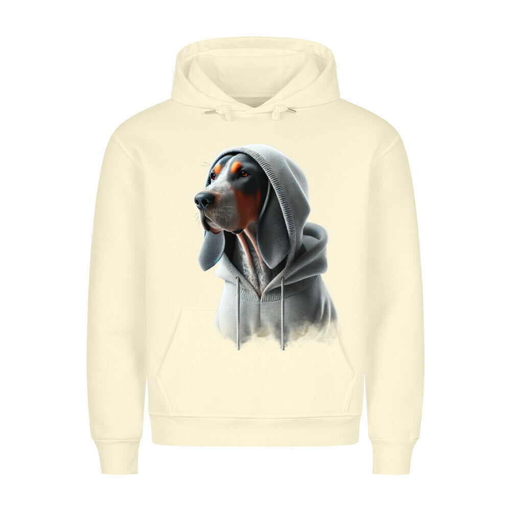 Premium Hoodie "Coonhound bluetick Hooded" Beige – hunde-shirt.de