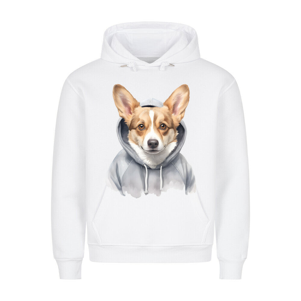 Premium Hoodie "Pembroke Welsh Corgi Hooded" Weiß – hunde-shirt.de