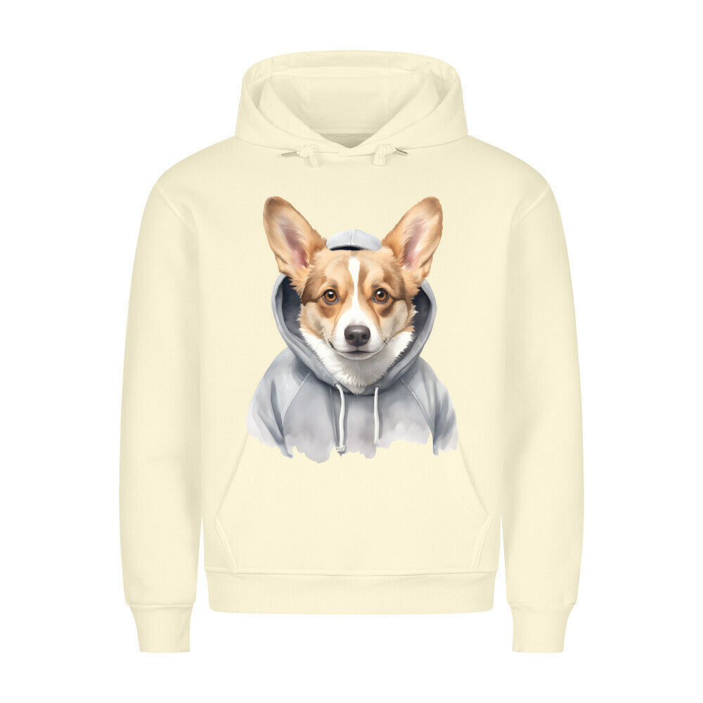 Premium Hoodie "Pembroke Welsh Corgi Hooded" Beige – hunde-shirt.de