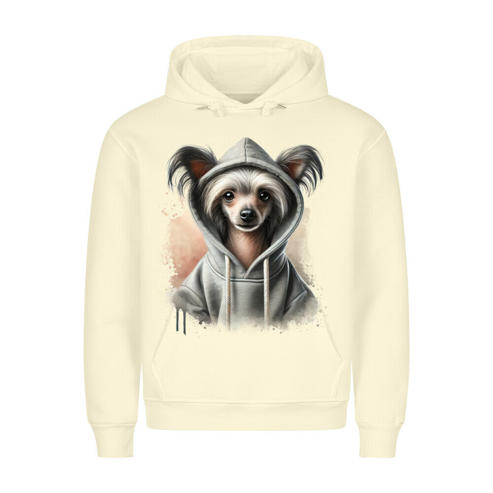 Premium Hoodie "Chinese Crested Hooded" Beige – hunde-shirt.de