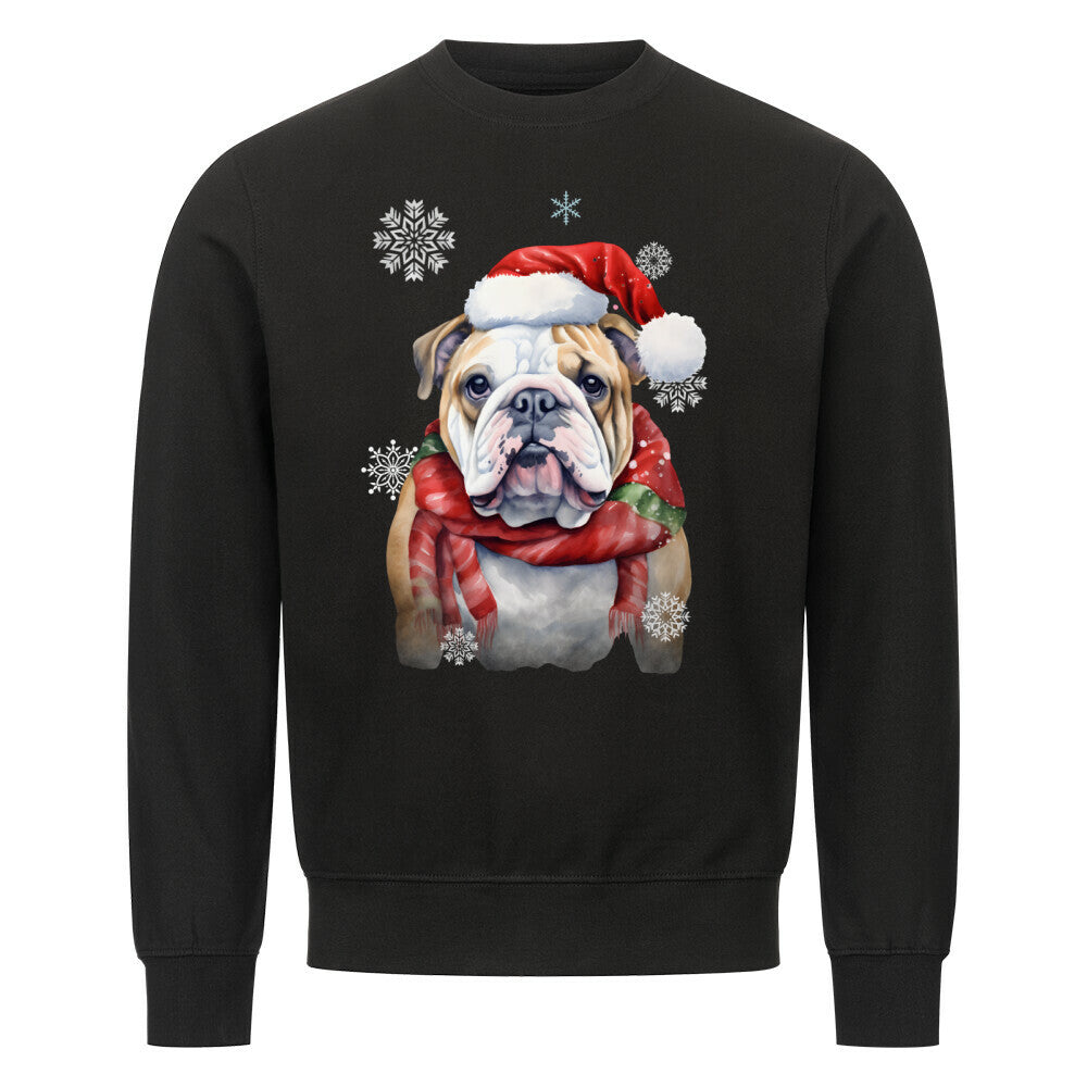 Premium Sweatshirt "English Bulldog Christmas" Schwarz – hunde-shirt.de