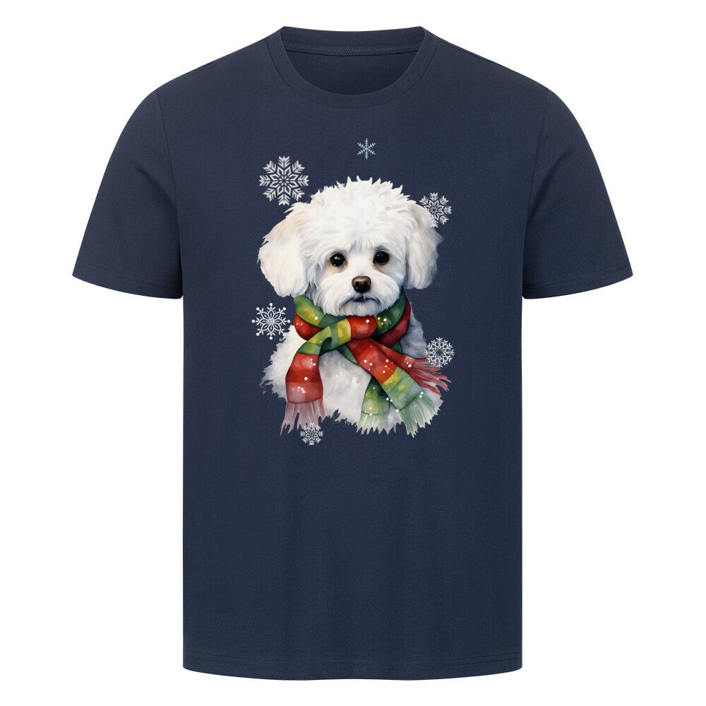 Premium T-Shirt "Bichon Frisé Winter" French Navy – hunde-shirt.de
