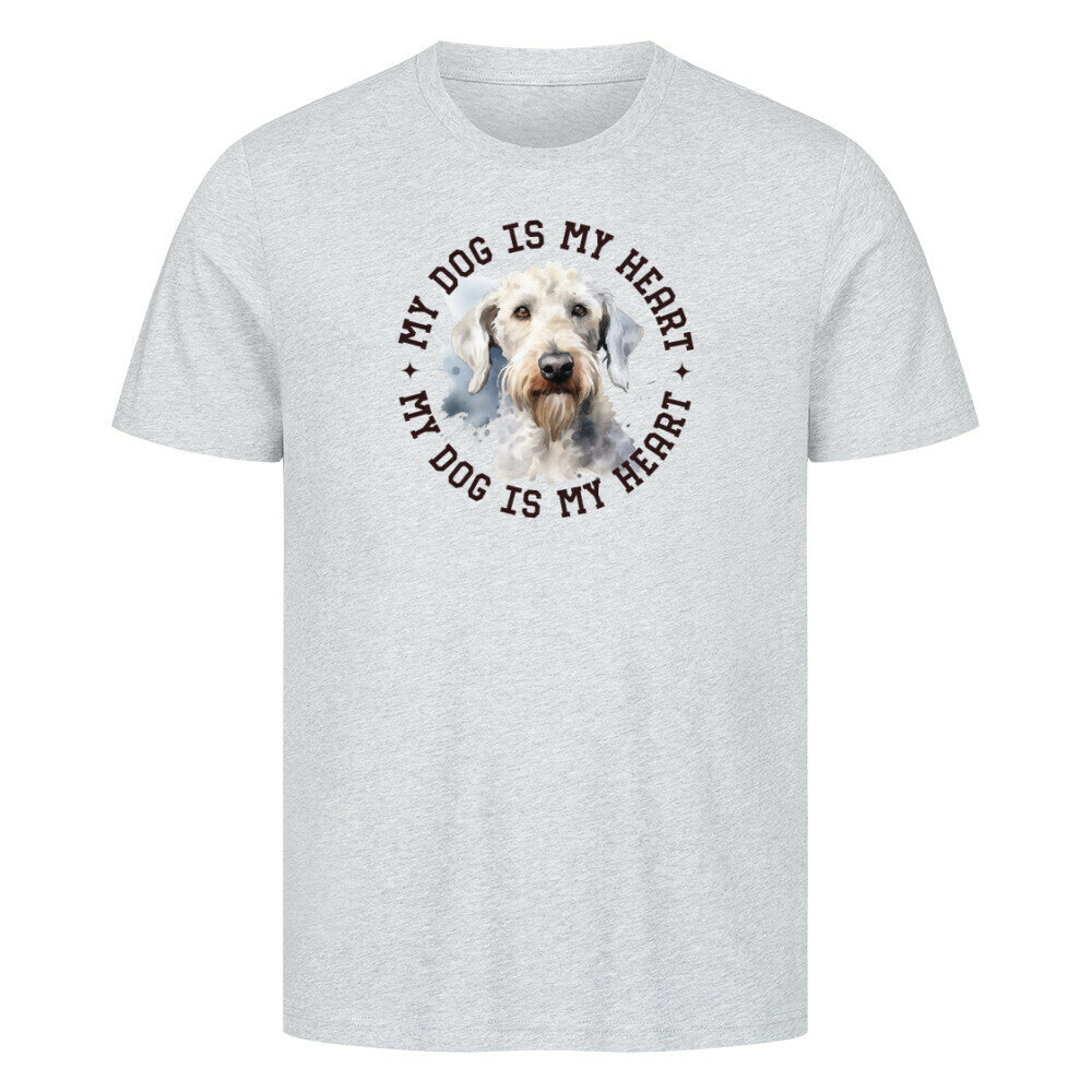 Premium T-Shirt "Bedlington Terrier HEART" Heather Grey – hunde-shirt.de