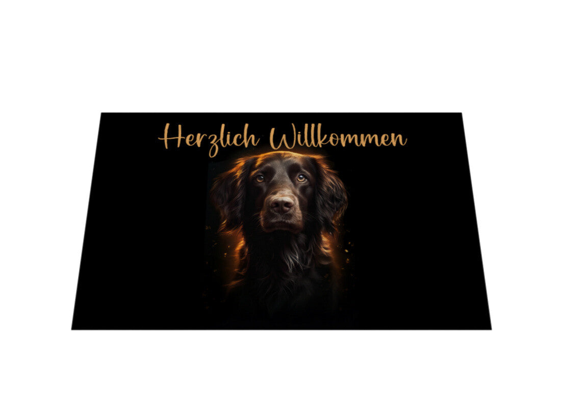 Fußmatte "Flat Coated Retriever Willkommen" – hunde-shirt.de