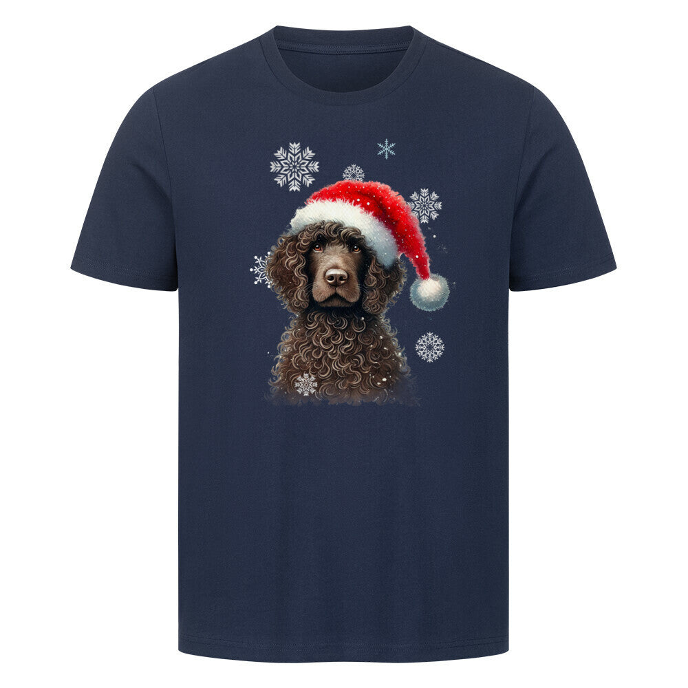 Premium T-Shirt "Golden Doodle Winter" French Navy – hunde-shirt.de