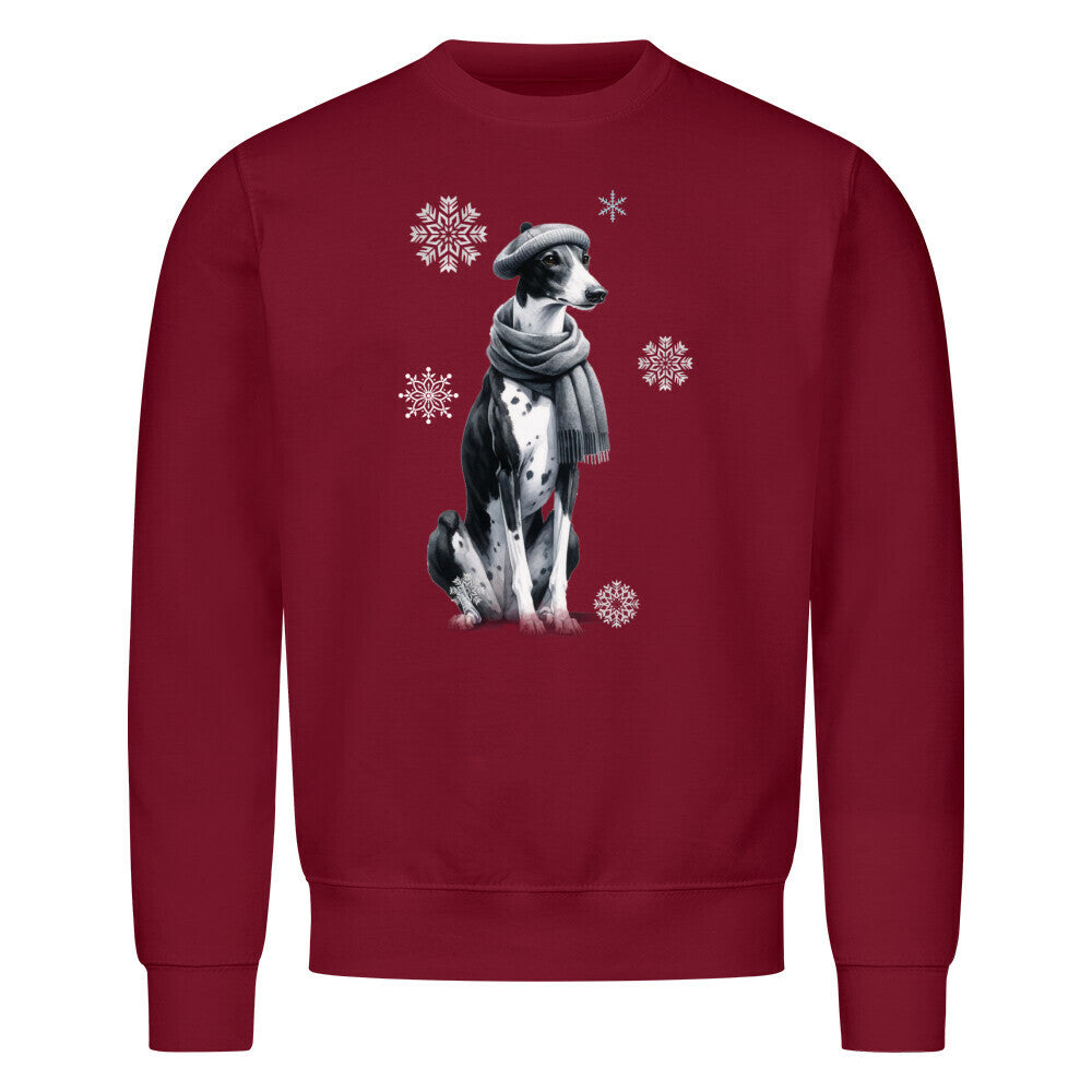 Premium Sweatshirt "Greyhound Winter" Burgunder – hunde-shirt.de