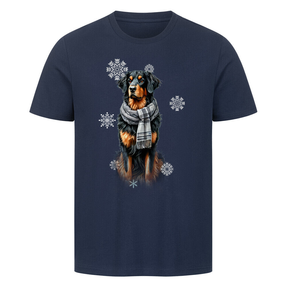 Premium T-Shirt "Hovawart Winter" French Navy – hunde-shirt.de