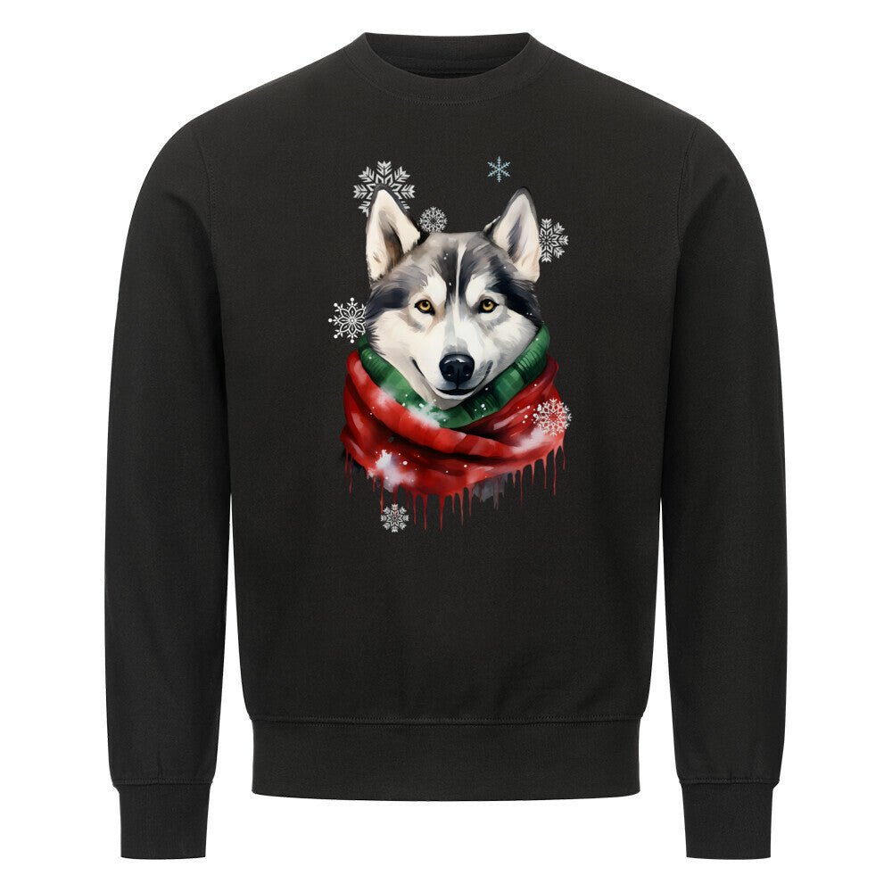 Premium Sweatshirt "Husky Winter" Schwarz – hunde-shirt.de