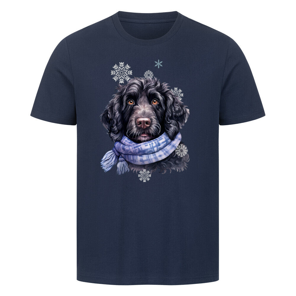 Premium T-Shirt "Labradoodle Winter" French Navy – hunde-shirt.de