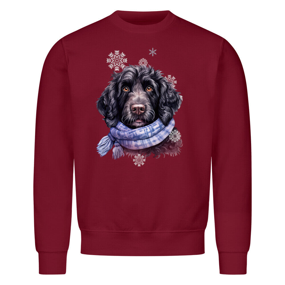 Premium Sweatshirt "Labradoodle Winter" Burgunder – hunde-shirt.de