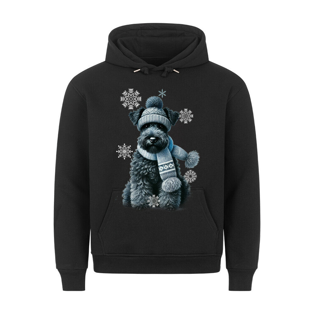 Premium Hoodie "Kerry Blue Terrier Winter" Schwarz – hunde-shirt.de