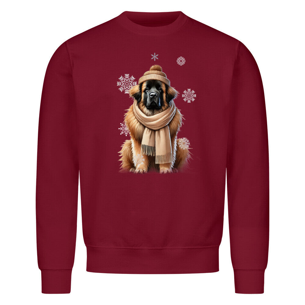 Premium Sweatshirt "Leonberger Winter" Burgunder – hunde-shirt.de