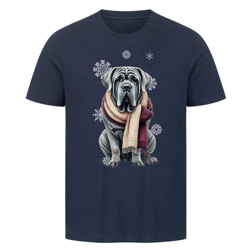 Premium T-Shirt "Mastino Winter" French Navy – hunde-shirt.de