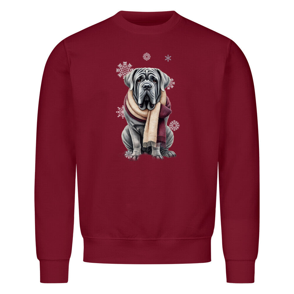 Premium Sweatshirt "Mastino Winter" Burgunder – hunde-shirt.de
