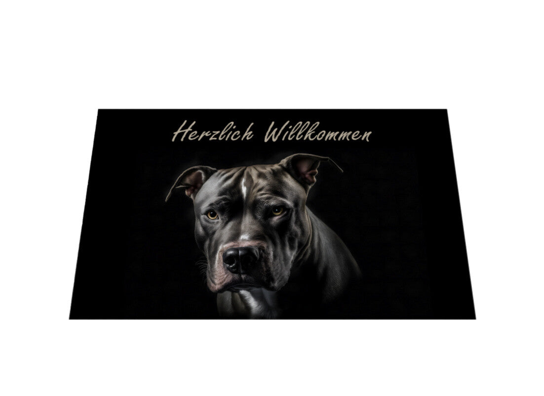 Fußmatte "Pit Bull - Herzlich Willkommen" – hunde-shirt.de