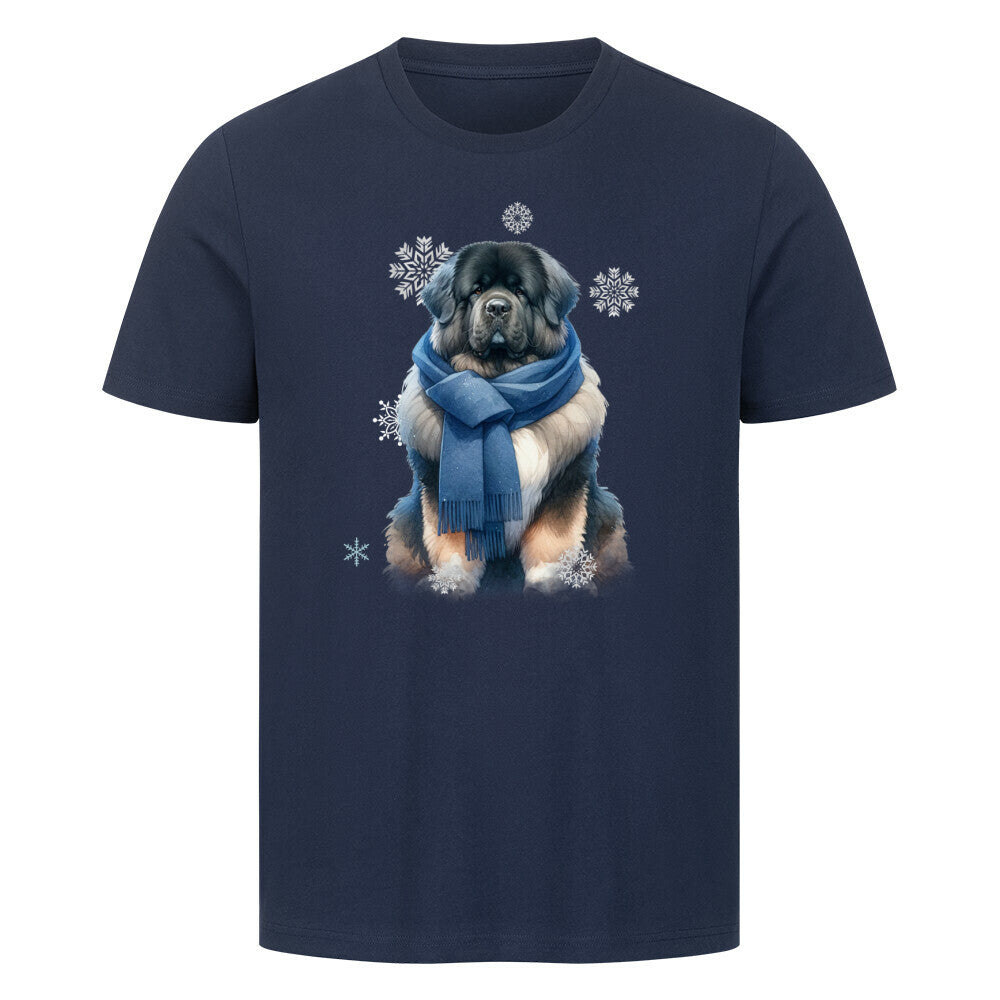 Premium T-Shirt "Owtscharka Winter" French Navy – hunde-shirt.de