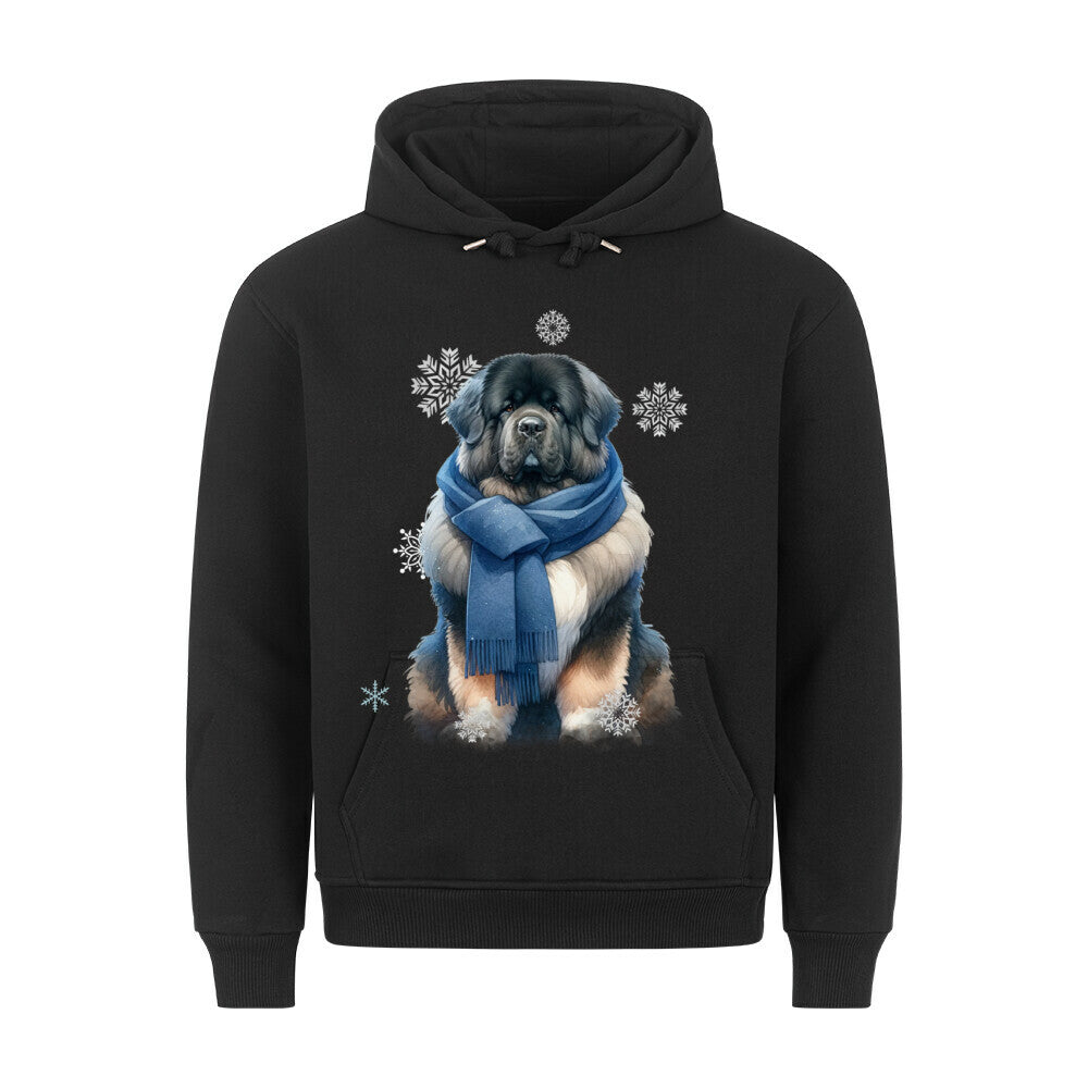 Premium Hoodie "Owtscharka Winter" Schwarz – hunde-shirt.de