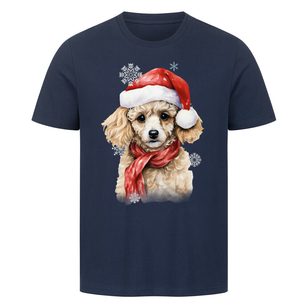 Premium T-Shirt "Zwergpudel Weihnachten" French Navy – hunde-shirt.de