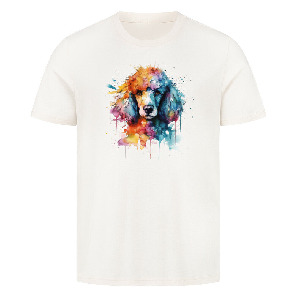 Premium T-Shirt "Pudel Splash" Natural Raw – hunde-shirt.de