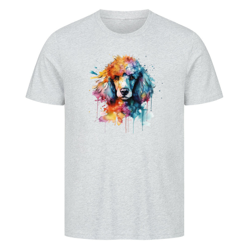 Premium T-Shirt "Pudel Splash" Heather Grey – hunde-shirt.de