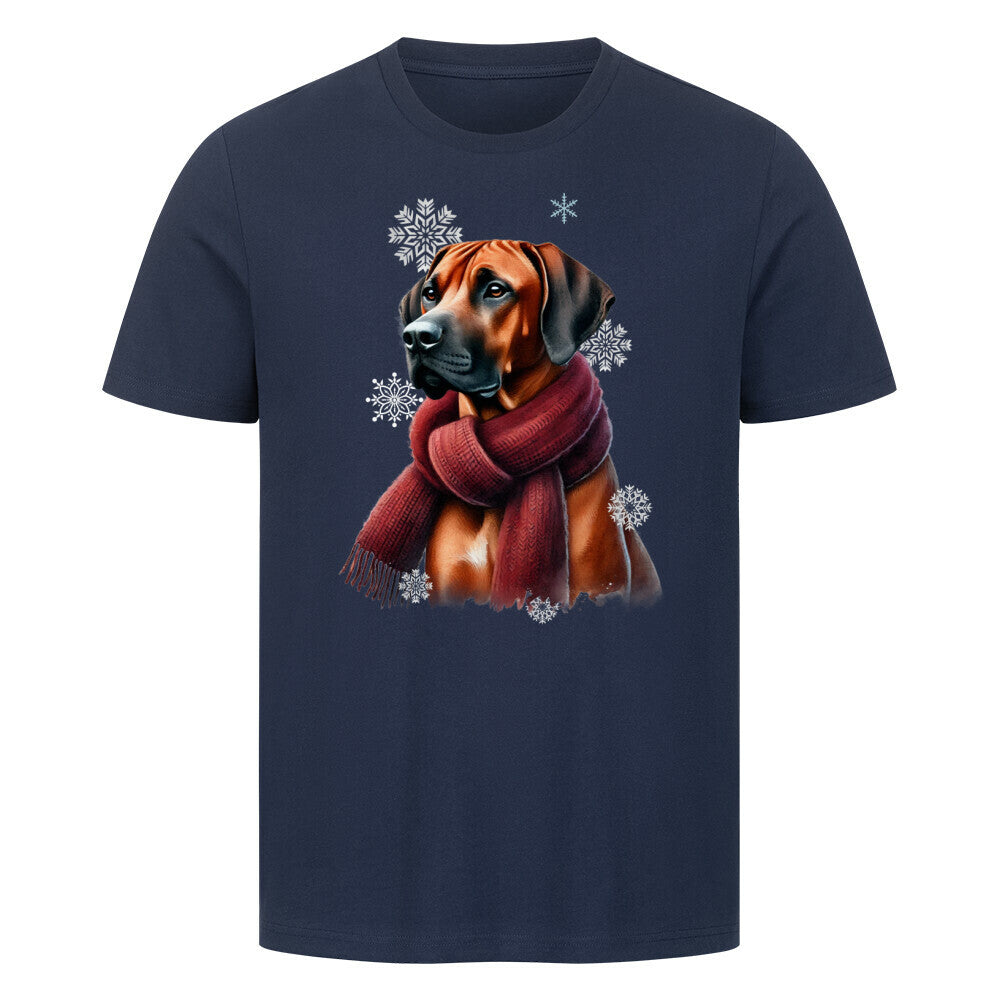 Premium T-Shirt "Rhodesian Ridgeback Winter" French Navy – hunde-shirt.de