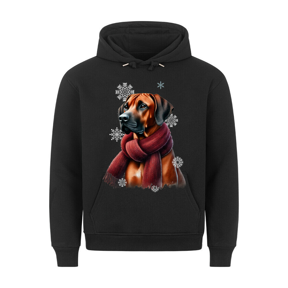 Premium Hoodie "Rhodesian Ridgeback Winter" Schwarz – hunde-shirt.de