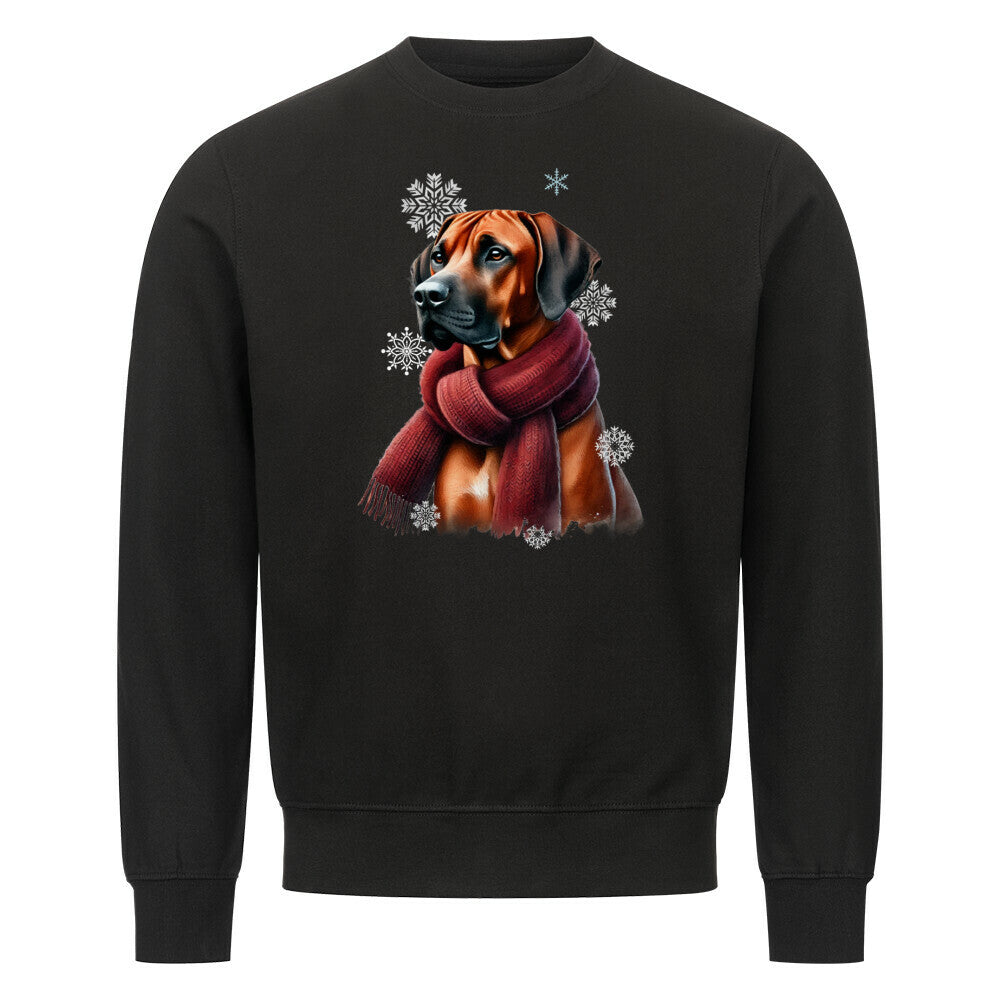 Premium Sweatshirt "Rhodesian Ridgeback Winter" Schwarz – hunde-shirt.de