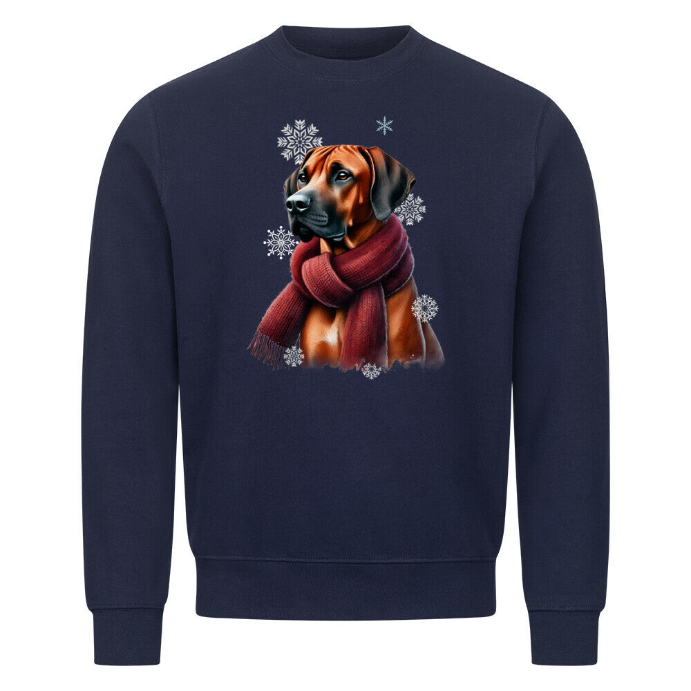 Premium Sweatshirt "Rhodesian Ridgeback Winter" Navy Blue – hunde-shirt.de