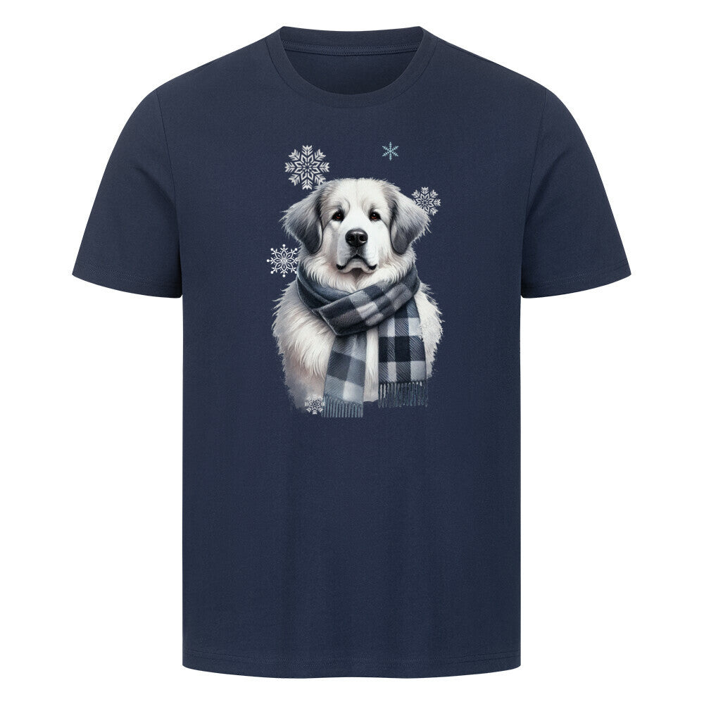 Premium T-Shirt "Pyrenäenberghund Winter" French Navy – hunde-shirt.de