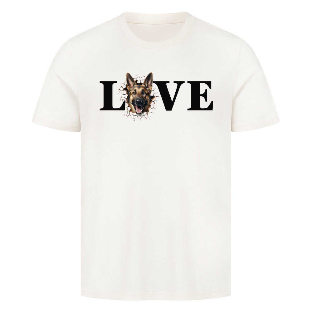 Premium T-Shirt "Schäferhund LOVE" Natural Raw – hunde-shirt.de